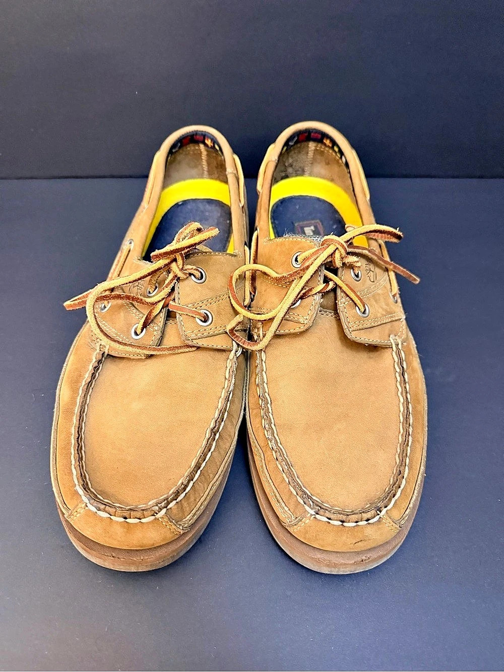 Timberland Men's US 10.5M 2 eye,  Tan Leather  Boat sailing deck Shoes